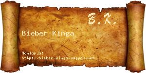 Bieber Kinga névjegykártya